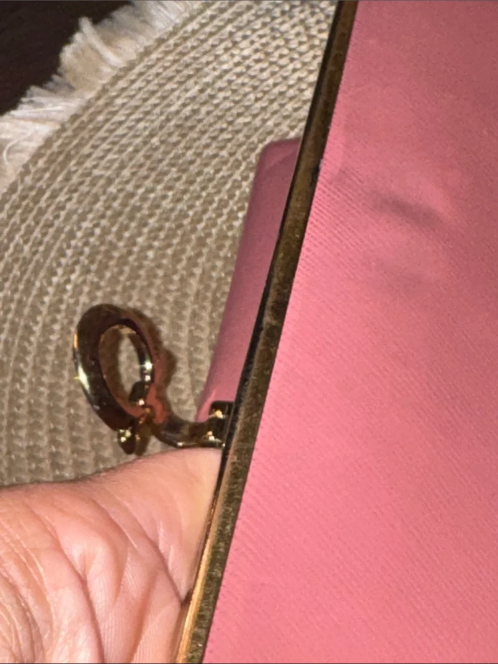 Salvatore Ferragamo Pink Leather Clutch Wallet with Gold Hardware